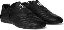Balenciaga Black Leather Zen Football Sneakers Size 36
