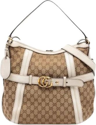 Gucci Pre-owned Satchel - Dames - Vintage Schoudertas - Beige - ONE Size - Leer - Vintage