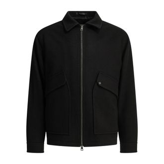 Tagliatore Wool Blend Zip-Up Bomber Jacket - Heren - Bomber jackets - Zwart - 2XL - Wol - Jassen