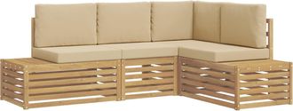 vidaXL Conjunto De Sof&aacute;s De Exterior Con Coj&iacute;n 4 Pieza Blanco Vidaxl