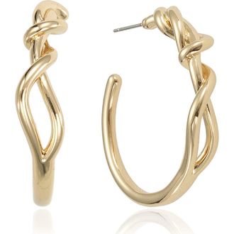 Ettika Twisted Medium Hoop Earrings in Gold at Nordstrom Rack
