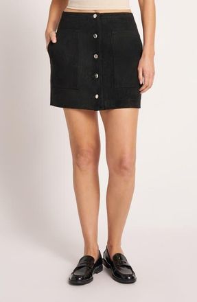 Matty M Button Front Suede Skirt in Black at Nordstrom, Size X-Small