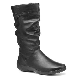 Hotter Derrymoore II Womens Mid-Calf Slouched Boot With Full Length Inside In Zip Soft Leather Wide EE Fit 6 UK