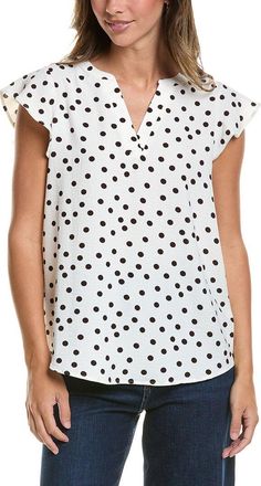 Adrianna Papell Printed Texture Airflow Woven Blouse