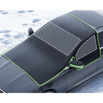 OEM Funda Para Coche De Tela Oxford, Protecci&oacute;n Contra La Nieve Y Las Heladas En Invierno, Funda Universal Semicubierta Con Ribete Verde, Color Negro, Pro