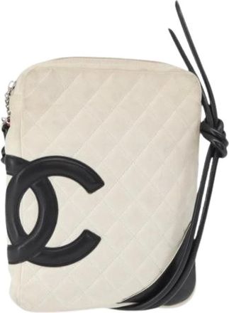 Chanel Pre-owned Cross Body Bags, female, White, Size: ONE SIZE Pre-owned Vintage Leather Cross Body Bag