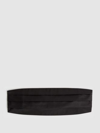 Reiss Black Silk Grosgrain Cummerbund, One Size