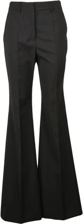Sportmax Pantalone - Dames - Wijde Broeken - Bruin - XS - Wol - Broeken