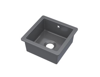 Balterley Fireclay 1 Bowl Undermount Kitchen Sink Overflow Dark Grey 457mm