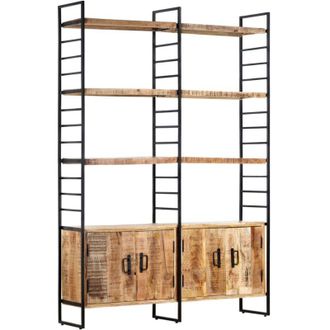vidaXL 4-Tier Bookcase 124x30x180 cm Rough Mango Wood vidaXL
