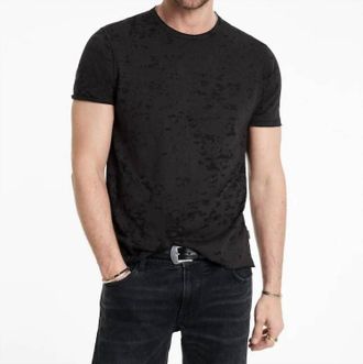 John Varvatos Eden Burnout Crewneck Tee In Carbon Grey