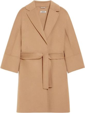 Max Mara Arona Korte Jas - Dames - Jas met riem - Bruin - M - Wol - Jassen