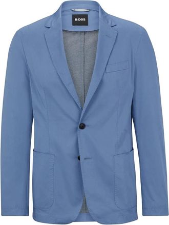 HUGO BOSS Slim Fit Jas - Heren - Blazers - Blauw - L - Katoen - Jassen