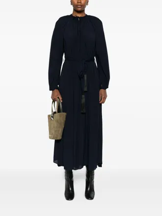 Forte_Forte Crepe de Chine Tie-Neck Dress - Navy