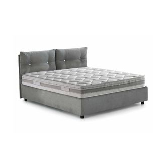 Dmora Dmora - Cama Matrimonial Dmancus, Cama Contenedor Con Revestimiento De Tela, 100% Made In Italy, Apertura Frontal, Con Colch&oacute;n 160x190 Cm Incluido, Gr