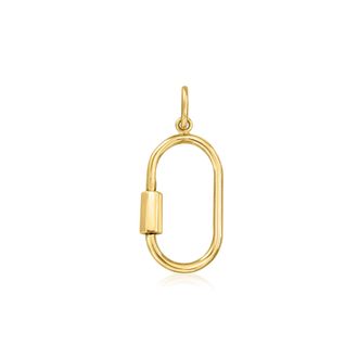 Ross-Simons Italian 10kt Yellow Gold Oval Carabiner Pendant