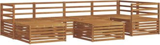 vidaXL Conjunto De Sof&aacute;s De Exterior 7 Uds. 6 Plaza Natural Vidaxl
