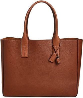 Tom Ford Grained Leather East/West Tote in Brunette at Nordstrom