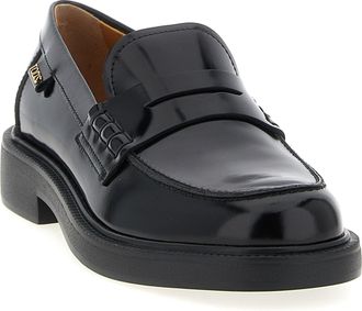 Tod's Womens Black Calfskin Slip-On Loafers