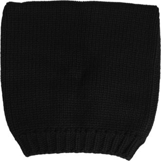Dolce & Gabbana HAT10100 Cashmere Knitted Ribbed Cuff Beanie - Black