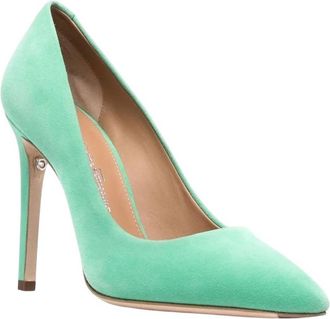 Ferragamo Womens Ilary X5 Suede Pumps In Green