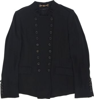 Gucci 2000s double-breasted blazer - women - Silk/Elastane/Silk/Elastane - 40 - Black