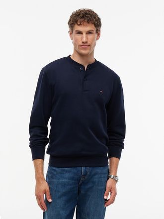 Tommy Hilfiger Mens Fleece Henley Sweatshirt - Navy Blue - XXL