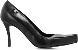 Diesel Black Pointed-Toe Stiletto Silk-Nylon Blend Pumps
