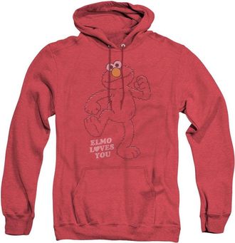 Gildan Sesame Street Elmo Loves You Adult Heather Hoodie