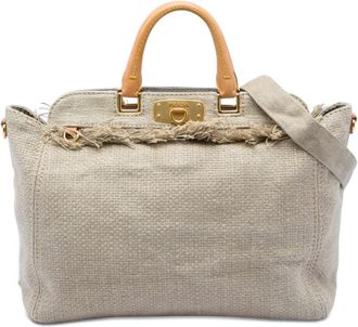 Prada Pre-owned Prada Raffia Lino Fringe Shopping Tote Ladies NFCB4NHGIHXVQL33