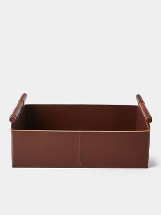 Rabitti 1969 Beta Leather Rectangular Low Basket