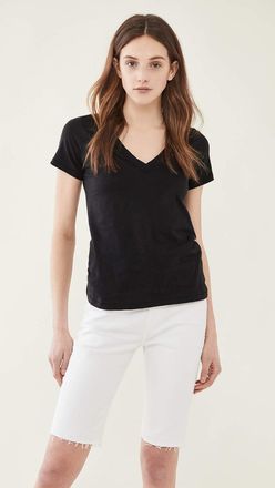 Rag & Bone Rag & Bone Women The Vee Tee Black Short Sleeve Cotton T-Shirt