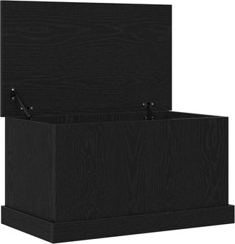 vidaXL Caja De Almacenamiento Roble Negro 70 X 40 X 28 Cm Vidaxl