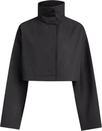 Alaia Cropped Jacket - Dames - Zomerjassen - Zwart - S - Leer - Jassen