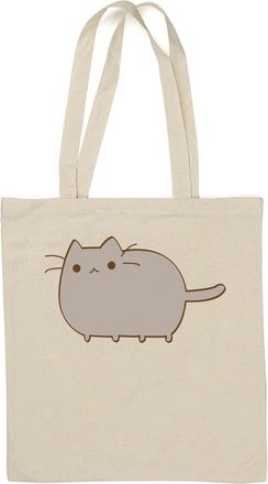 Generic Cute Cat Sad Cartoon Graphic Natural Cotton Tote Bag White