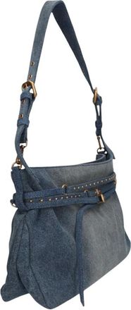 Pinko Belt Bag Big Denim - Dames - Schoudertassen - Blauw - ONE Size - Denim - Tassen
