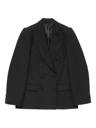 Acne Studios puff-sleeve double-breasted jacket - women - Wool/Viscose/Acetate - 34 - Black