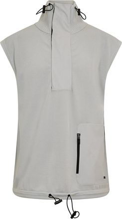HUGO BOSS Mens Hooded Neck High Collar Tech Vest Sweatshirt in Pastel Grey - Size 2XL