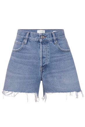Frame Denim Womens The Long Hang Short In Medium Blue Wash