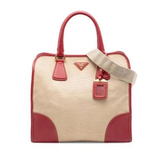 Prada Pre-owned Handbags, female, Beige, Size: ONE SIZE Pre-owned Vintage Satchel