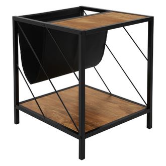 ML Design Ml-design - Mesa De Centro Marr&oacute;n 48x43x54 Cm Madera De Roble R&uacute;stico Mesita De Caf&eacute; Rectangular Moderna Mueble Auxiliar Con Compartimentos Para Revis