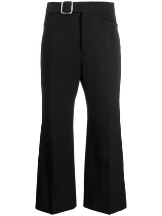 Jil Sander Pantaloni crop con cintura - Nero
