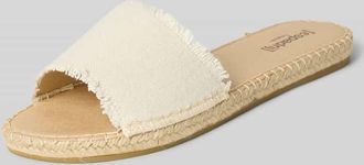 Espadrij Slides aus reinem Leinen Modell PLAGE in Offwhite, Größe 36