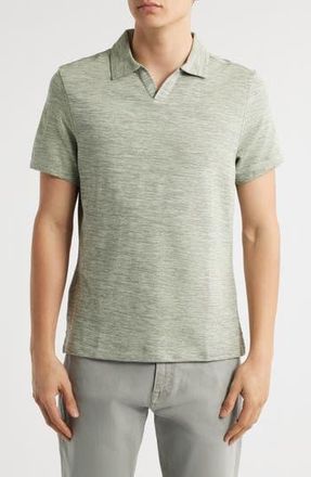 Robert Barakett Martel Slim Fit Herringbone Jacquard Johnny Collar Polo in Pastel Olive at Nordstrom Rack, Size Xx-Large