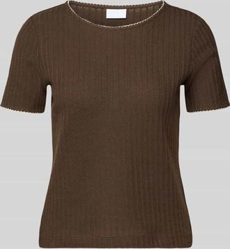 Jake*s Strickshirt mit Rundhalsausschnitt in Dunkelbraun, Gr&ouml;&szlig;e XXL