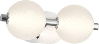 Elstead Lighting Aplique de ba&ntilde;o, IP44, n&iacute;quel pulido, vidrio acanaladas blanco