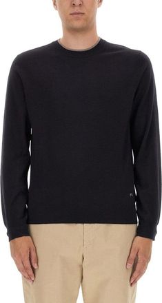 Paul Smith Regular Fit Black Merino Wool Jersey