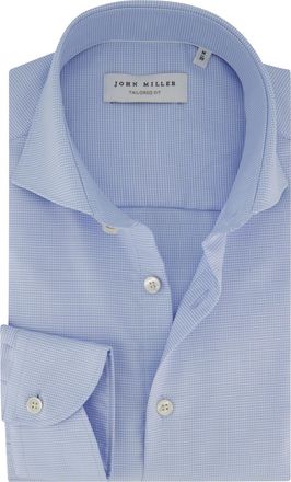 John Miller Overhemd John Miller Tailored Fit Lichtblauw geprint