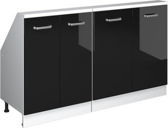 Vicco Conjunto De Armarios Para Techo Inclinado Rion, Roble Negro Alto Brillo/blanco, Lote De 2, Vicco