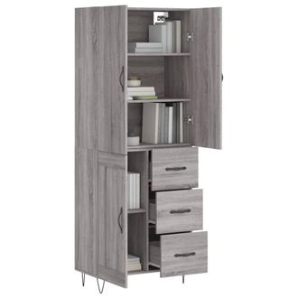 Berkfield Home Highboard Grey Sonoma 69.5x34x180 cm Engineered Wood